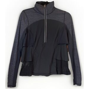 Lululemon Jacket Pullover 1/2 Zip Women's 6 Sun Runner Hybrid Half‎ Zip Black
